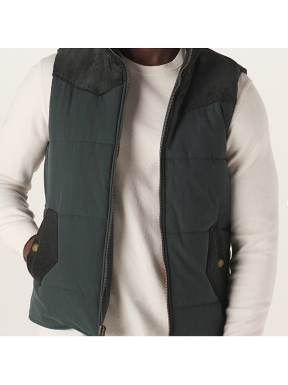Cord Dano Men’s Casual Vest Size S zipper Front Deep Forest